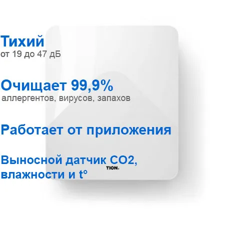 Приточный очиститель воздуха TION БРИЗЕР 4S Plus (4S Family+Модуль CO2 системы MagicAir) Приточный очиститель воздуха TION БРИЗЕР 4S Plus (4S Family+Модуль CO2 системы MagicAir)