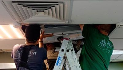 Монтаж кассетных и канальных фанкойлов