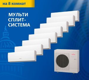 Мульти-сплит система Fujitsu AOYG45LBT8/ASYG07LUCA*8шт