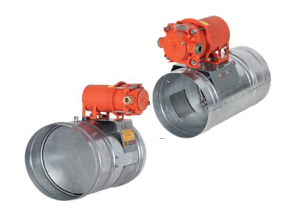 Круглый ниппельный клапан КЛОП-2В 90 НО с приводом MB 24/220