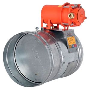 Круглый ниппельный клапан КЛОП-2В 90 НЗ с приводом MBE 24/220